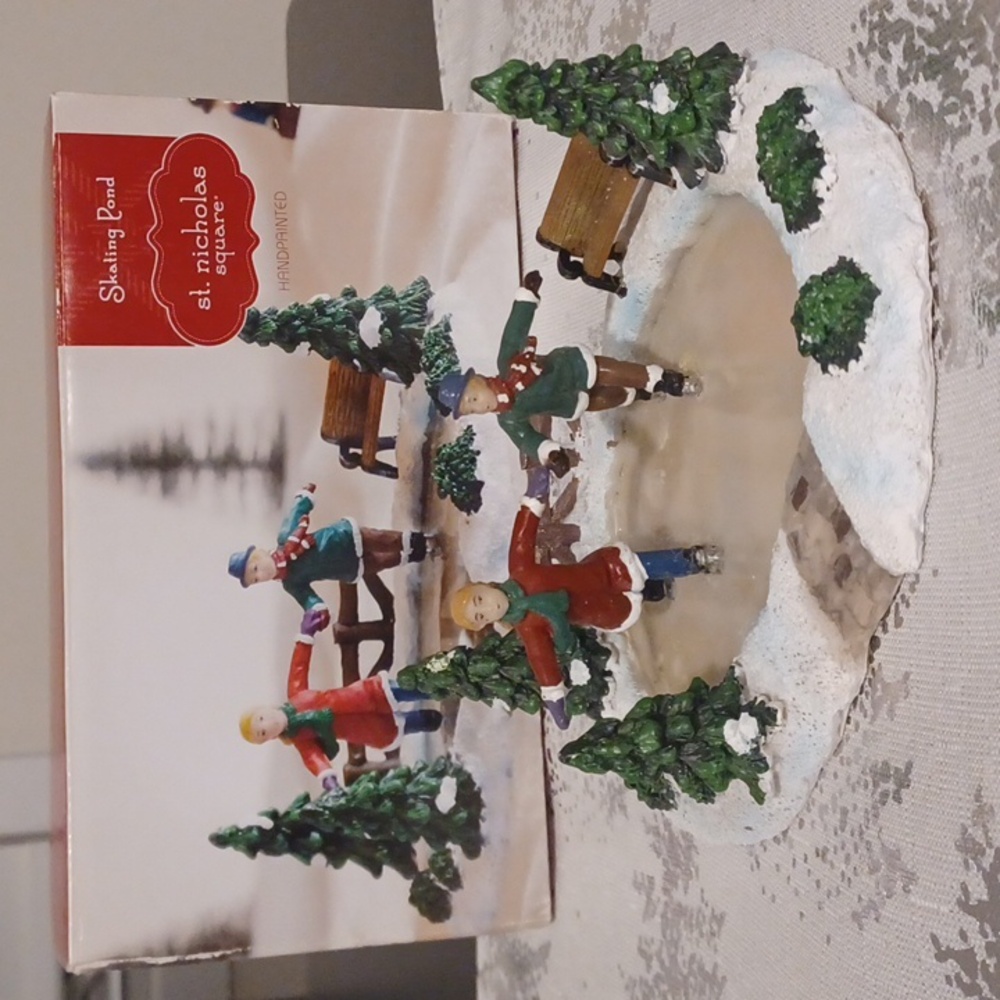 Skating Pond St. Nicholas Square Village Accessory Handpainted
